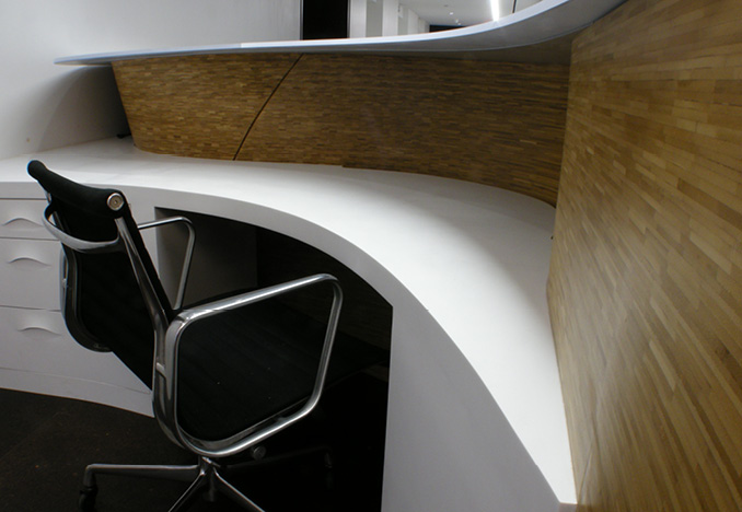 KPF NY Office, Reception Desks, design by KPF Associates